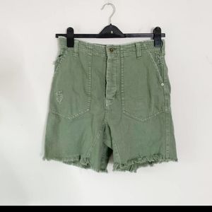 Free People She's A Legend Harem Shorts In Washed Army Green Size 4